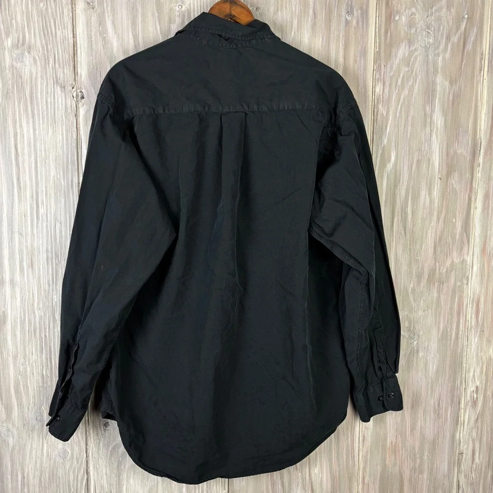 Banana Republic Utility Shirt Mens S Black 100% Cotton Long Sleeve Button Up VTG